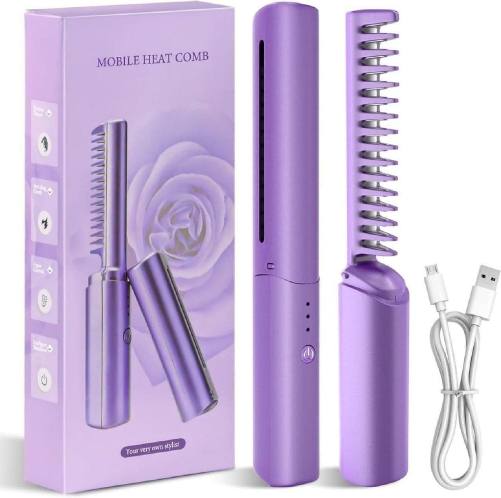 Portable Rechargeable Comb Hair Straightener