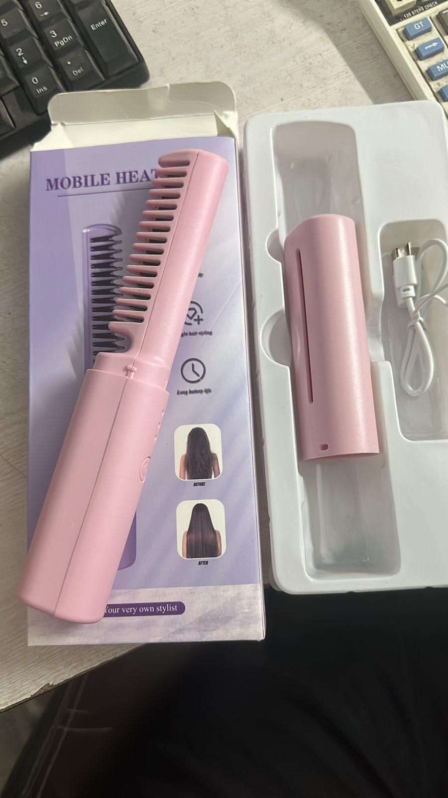 Portable Rechargeable Comb Hair Straightener
